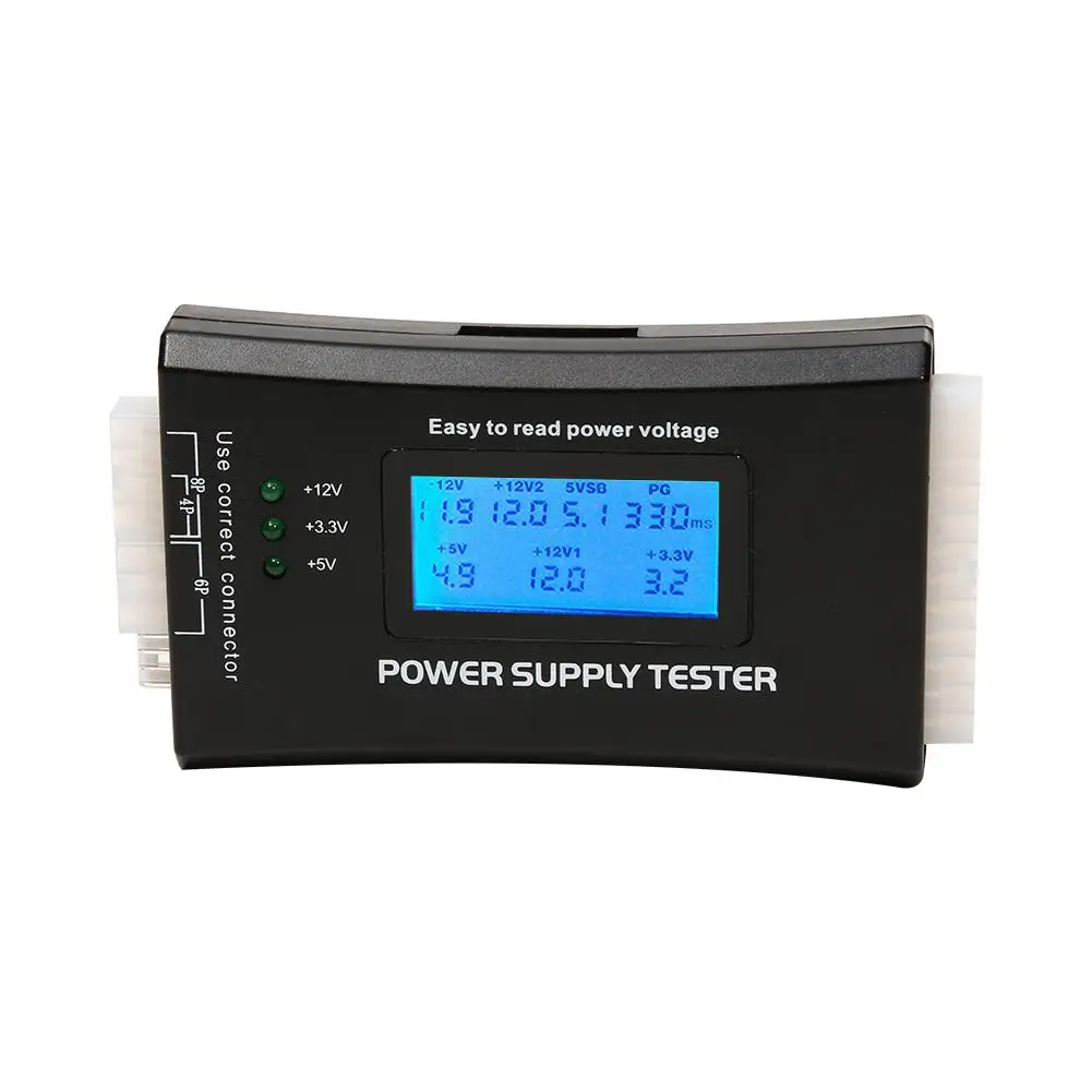 

Check Quick Digital LCD Power Bank Supply Tester Computer 20/24 Pin Power Supply Tester Measure Tool 24Pin, ATX 20Pin interface