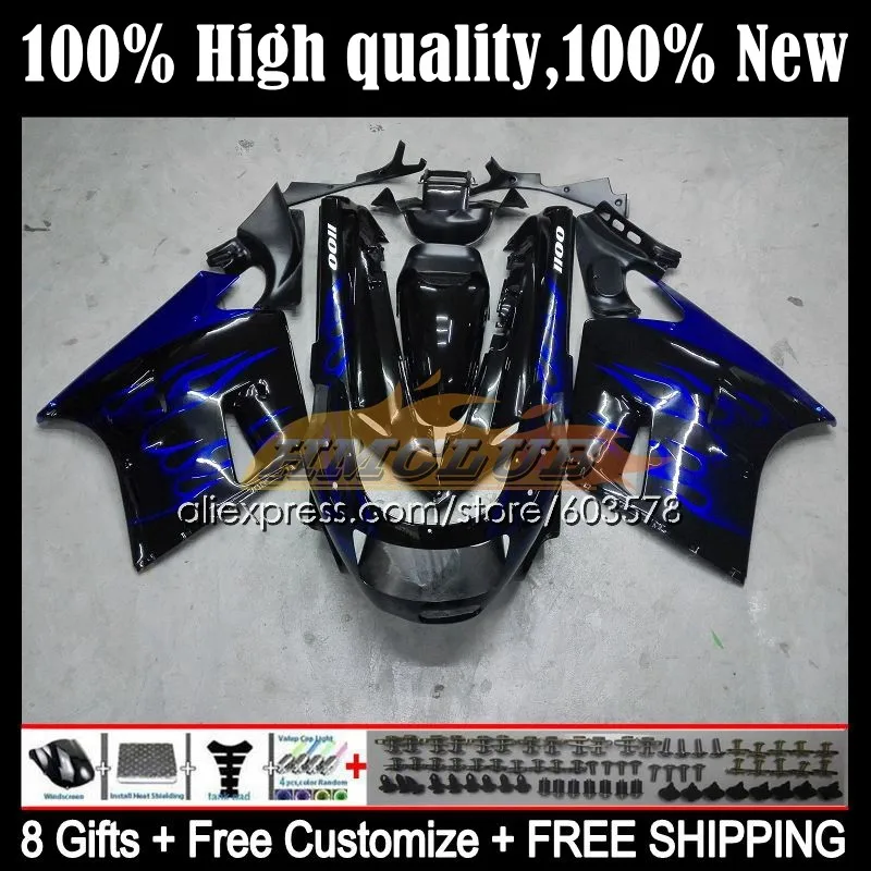 

ZX11 R For KAWASAKI NINJA ZX-11R ZZR1100 ZX 11R 70CL.105 ZX11R 93 94 95 96 ZZR 1100 1997 1998 1999 2000 2001 Fairing Blue flames