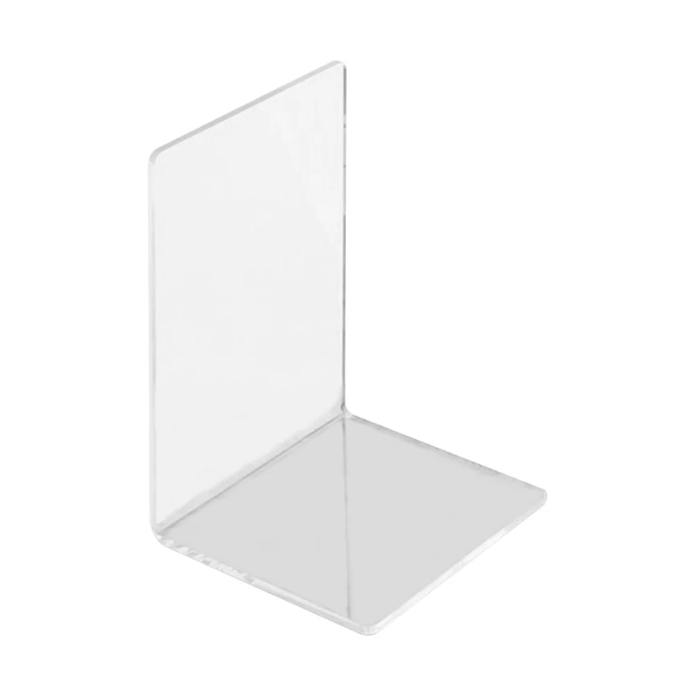 

4pcs Crystal Clear Acrylic Bookends Elegant Decor in Office School