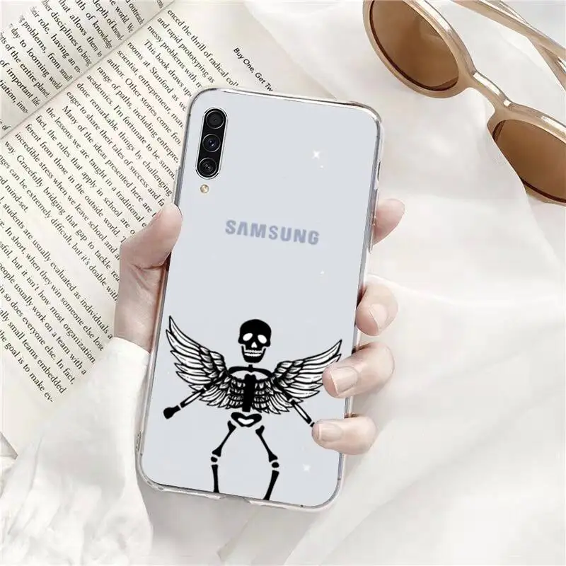 

Interesting aesthetic skull Phone Case Transparent for Samsung A71 S9 10 20 HUAWEI p30 40 honor 10i 8x xiaomi note 8 Pro 10t 11