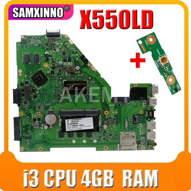 X550LD материнская плата REV2.0 i3 CPU 4 Гб GT820M для For Asus X550L Y581L X552L R510L X550LN X550LC ноутбука