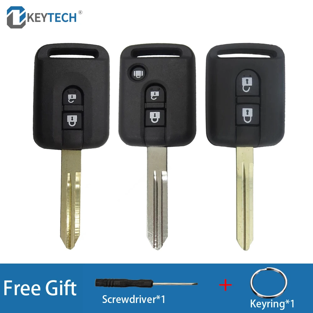 

OkeyTech 2/3 Button Replacement Remote Car Key Shell Fob For Nissan Qashqai Navara Micra NV200 Patrol Y61 2002-2016 Uncut Blade