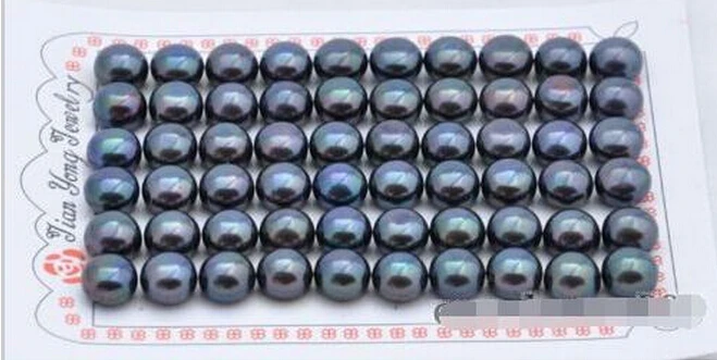 1015 + 30 пар 9 мм круглые черные серьги из пресноводного жемчуга 925 Серебряные