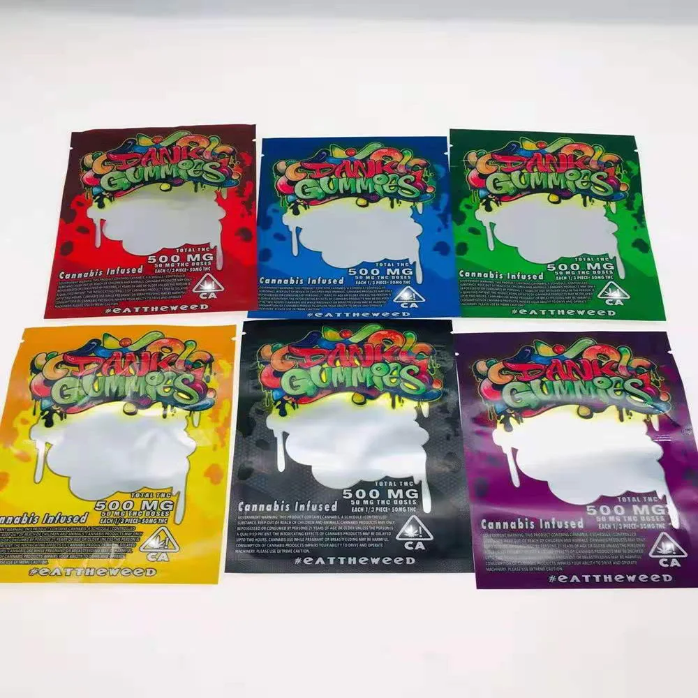 

100pcs gummies 500mg customized packing bags for snackcandypowder leak proof food storage bags