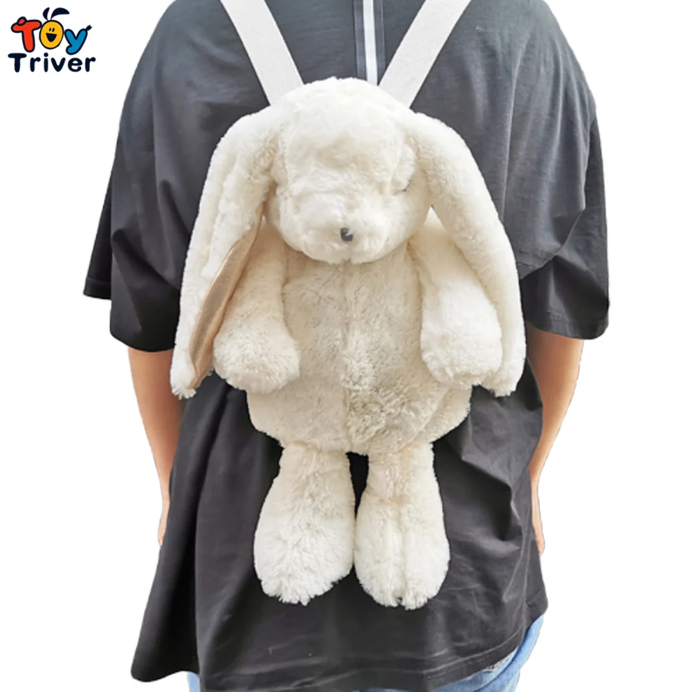 Kawaii Japanese White Rabbit Bunny Backpack School Shoulder Bag Plush Toy Kids Children Girls Girlfriend Student Birthday Gifts