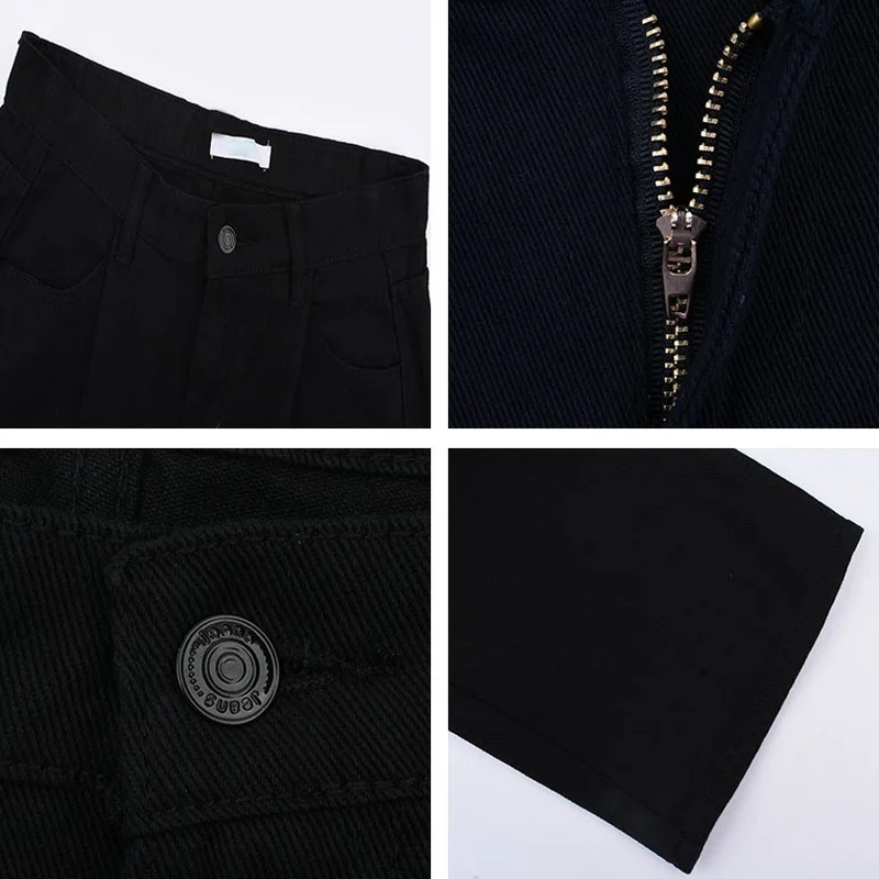 

Jeans Women Loose High Waist Leisure Full-length Wide Leg Solid Feminine Spring New Collection Chic Streetwear BF Denim Trousers