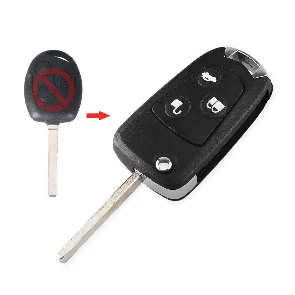 Model 1 KEYYOU откидной ключ складной модифицированный неразрезанный автомобильный пустой ключ чехол брелока Дистанционного управления для Ford Focus Mondeo Festiva KA чехол - Количество кнопок: Model 1