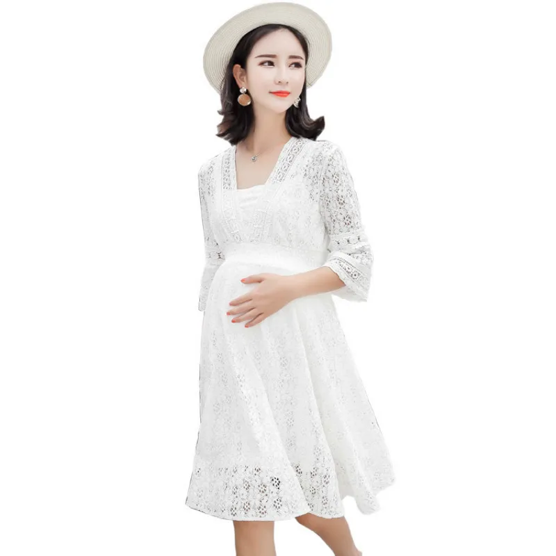 Платье для беременных подружек невесты летнее Новое модное кружевное платье с