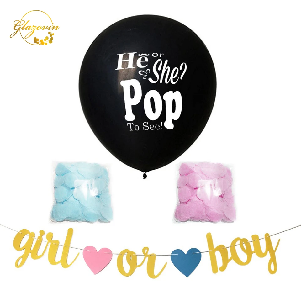 Мальчик или девушка с воздушными шарами 36 дюймов пол раскрыть он она латексные