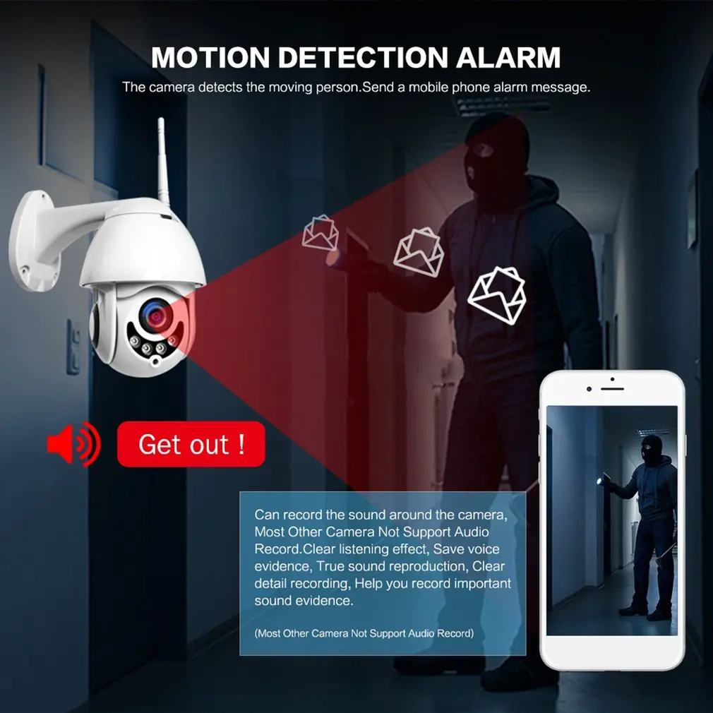 HD 1080P Wifi PTZ ip-камера наружная 2MP Беспроводная скорость безопасности купольная камера ИК 30 М камеры скрытого наблюдения Домашняя безопасность