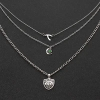 fashion accessories the seven deadly sins 3 layer necklace enamel metal multi layer pendant necklace for men and women gifts