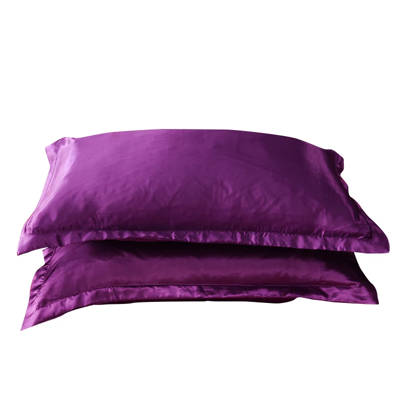 

Фиолетовая атласная шелковая наволочка для подушки, одна пара, Роскошный чехол для подушки из ледяного шелка, для взрослых и детей, размер 48*...