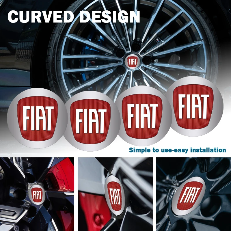 

4pcs Car Wheel Center Hub Cap Rim Sticker Decals for Fiat JUNTO Abarth 500 Stilo Ducato Palio Bravo Doblo Auto Accessories