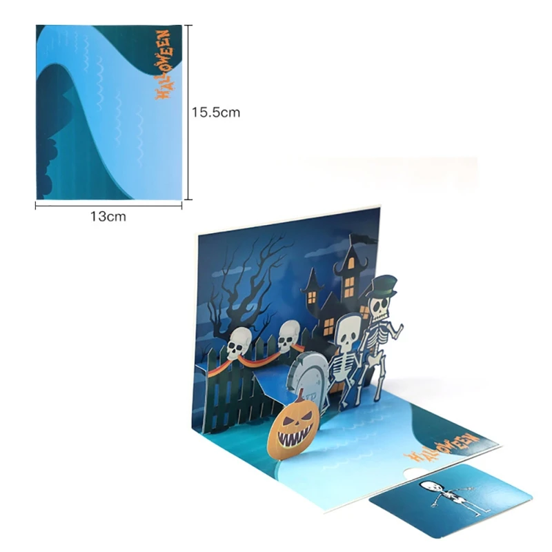 3D Хэллоуин Тыква череп открытка ручной работы поздравительная Сделай Сам