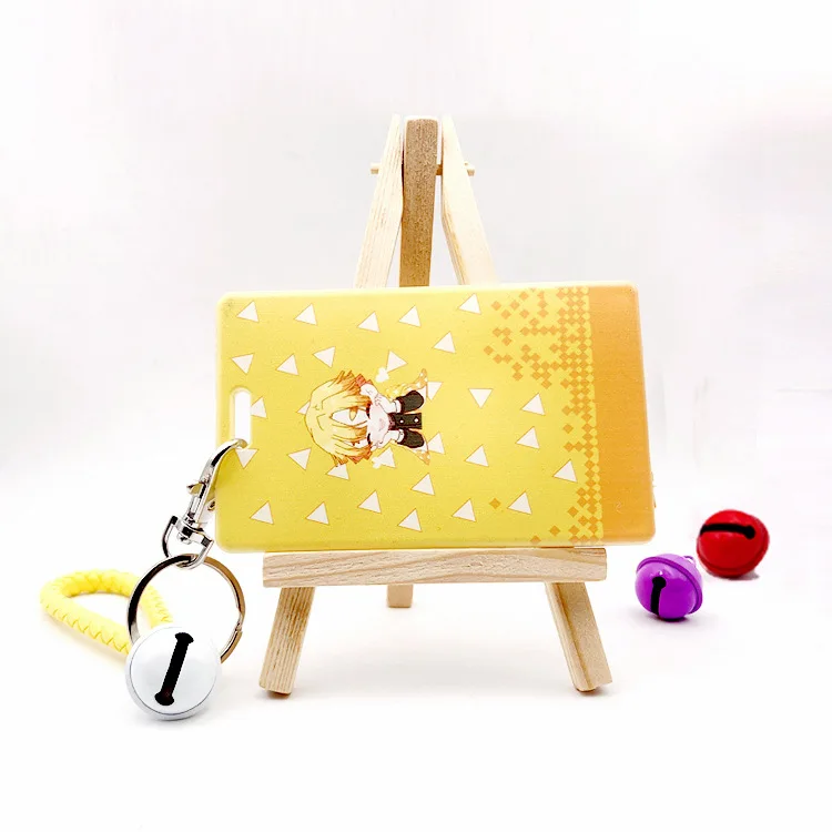 

10CM Anime Demon Slayer: Kimetsu No Yaiba Tanjirou Nezuko Acrylic Cards Holder Bus Pass Business Card Case Keychain Bag Pendant