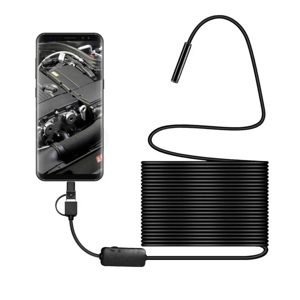 1200P Android 8 мм микро-usb Type-c USB 3-в-1 компьютерный ушной очиститель эндоскоп бороскоп