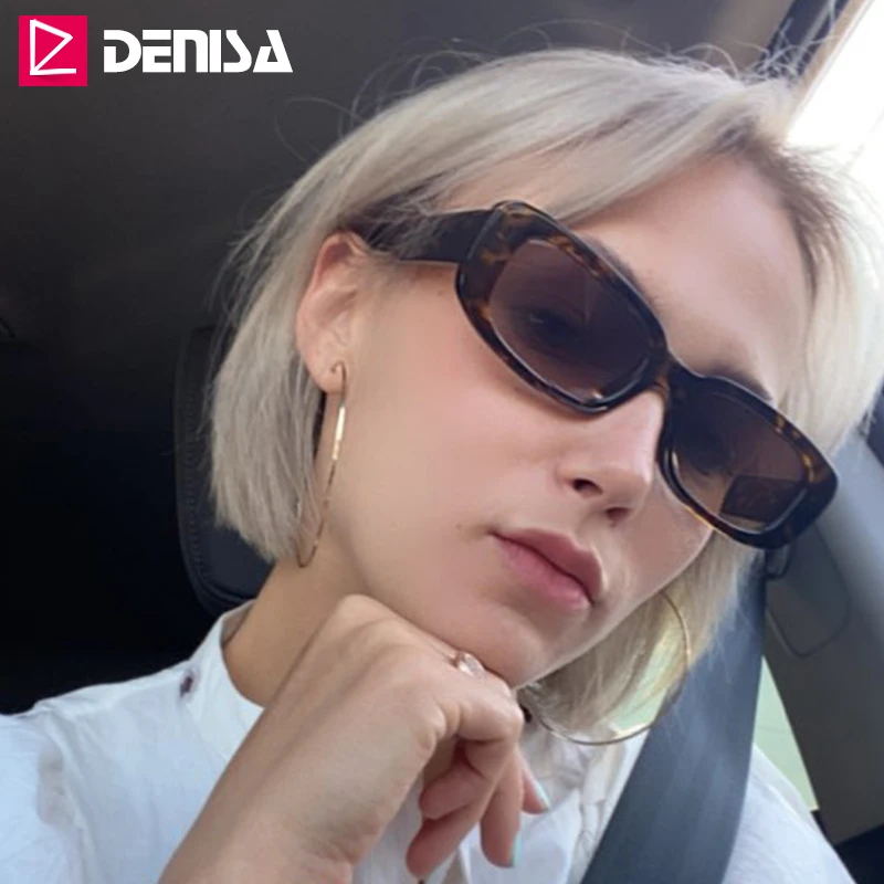Маленькие прямоугольные солнцезащитные очки DENISA для женщин и мужчин 2020