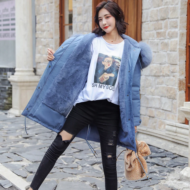 Женское длинное пальто зимнее флисовое теплое бархатное плотное с воротником из