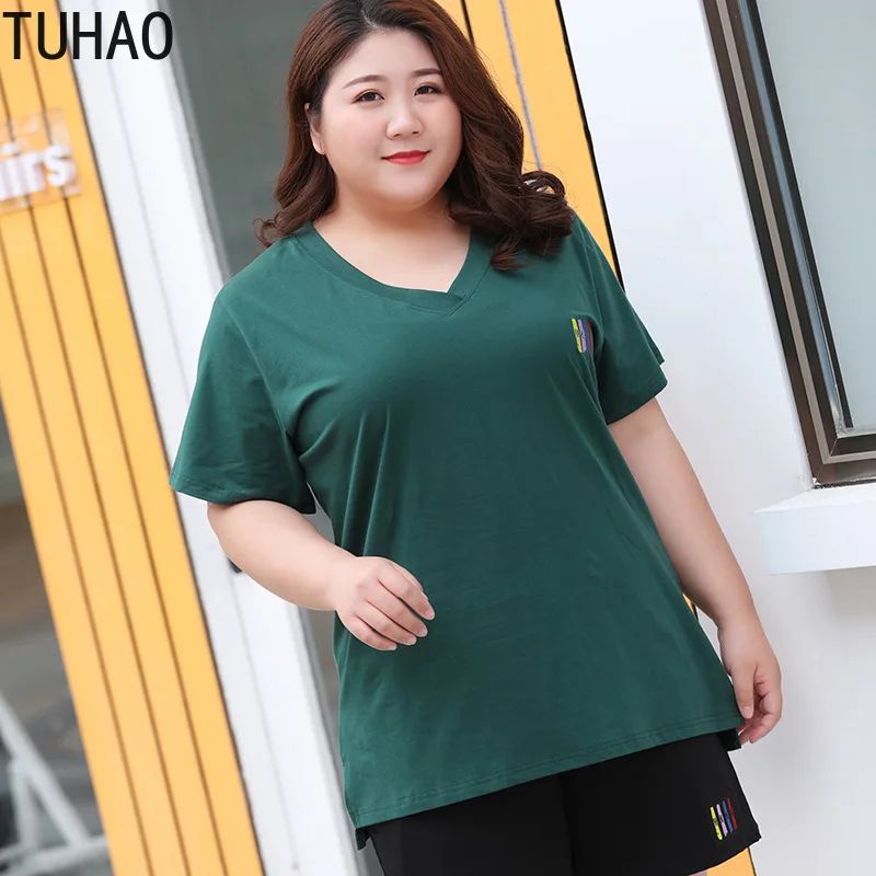 

TUHAO Mother Mom Casual Blouse Summer Women Short Sleeve Shirt Loose Top 6XL 7XL 5XL 3XL Plus Size Blouses Oversized WM05