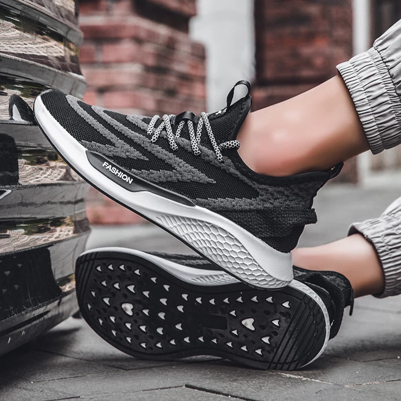 Мужские кроссовки Модная спортивная обувь Черные для бега Уличная Мужская