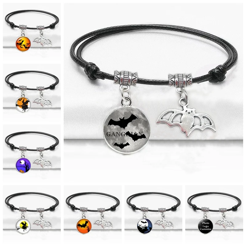 Сказочная ведьма Хэллоуин раньше ювелирные изделия тыква летучая мышь DIY браслет