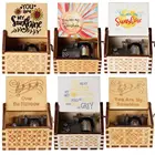 Деревянные музыкальные шкатулки You are My Sunshine, винтажная деревянная музыкальная шкатулка с лазерной гравировкой, подарок на день рожденияРождествоДень Святого Валентина