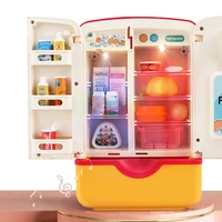 kids toy fridge refrigerator accessories with ice dispenser role playing for kids kitchen cutting food toys for girls boys