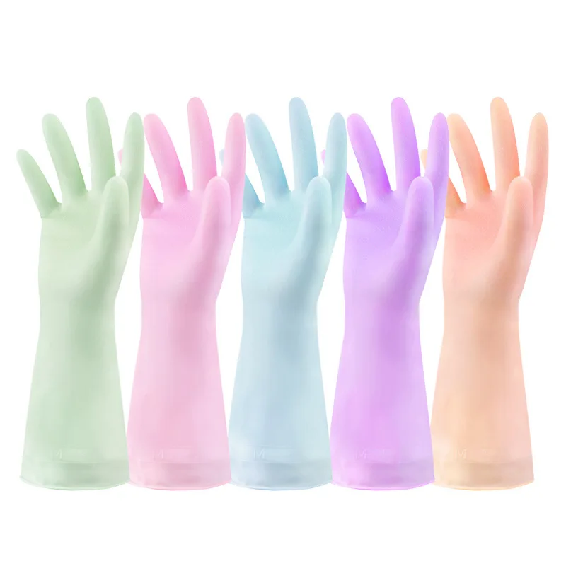 

Rubber Household Gloves Kitchen Cleaning Washing Pink Blue Gloves
