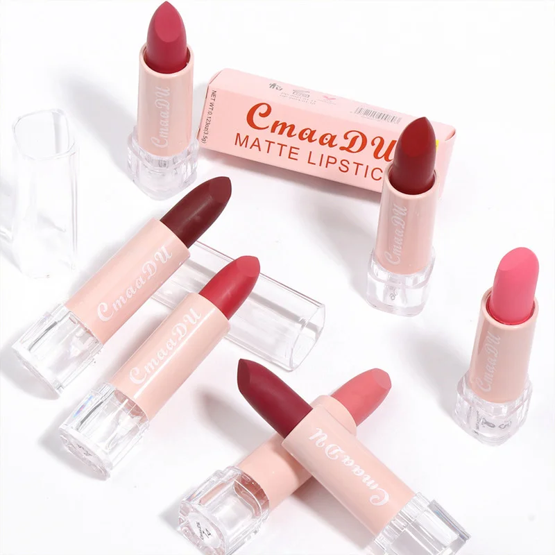 Colors Makeup Lip Stick Matte Velvet Gloss Waterproof Non Sticky Long Lasting Glaze Cosmetics Nude Lipstick |