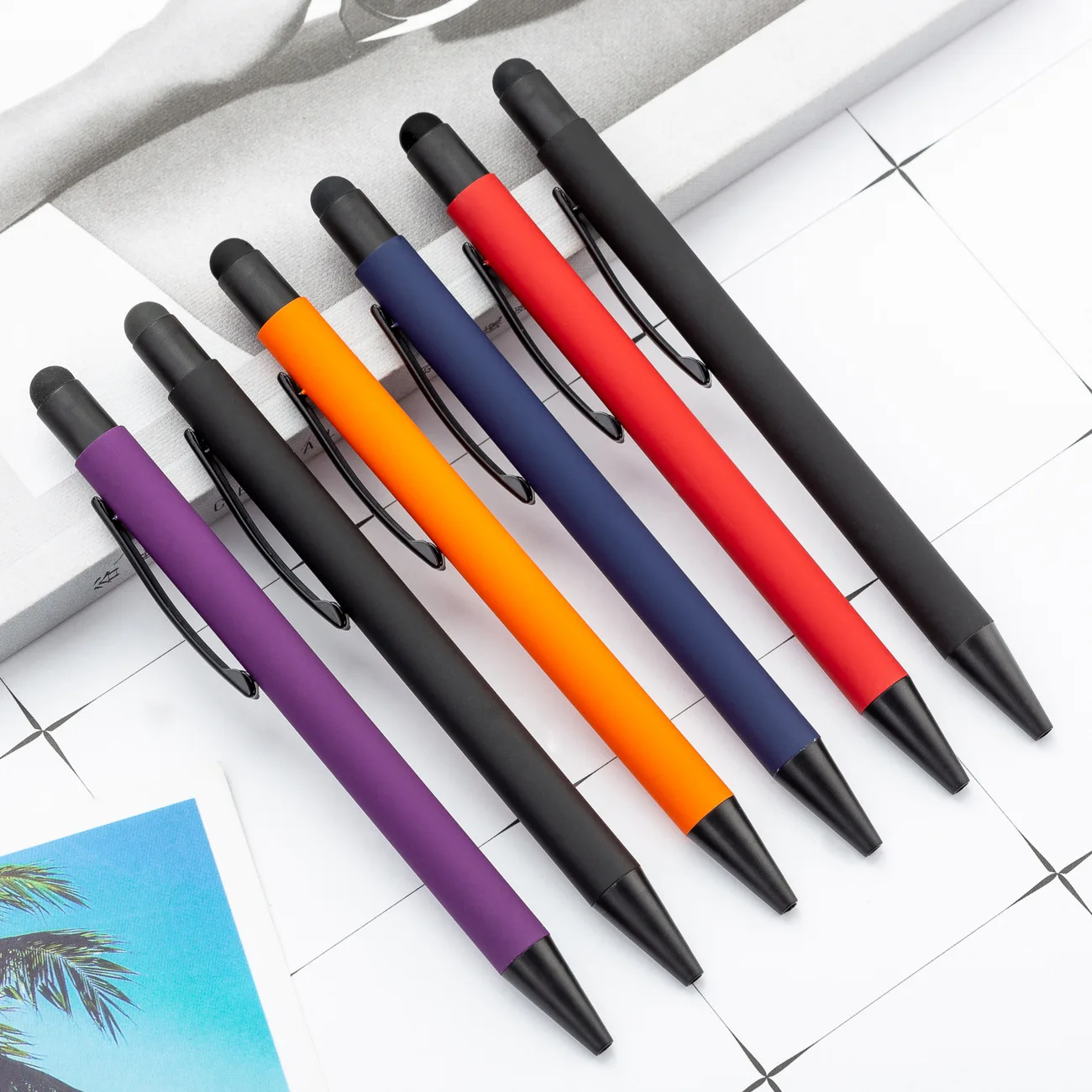 Металлическая ручка 5 шт./лот, шариковая ручка, новая индивидуальная подарочная ручка, школьные и офисные принадлежности, ручка с сенсорным ...