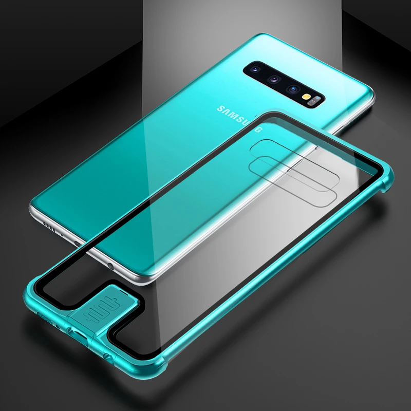 Чехол для Samsung Galaxy S10/ Plus 9H прозрачное закаленное стекло и Алюминиевый