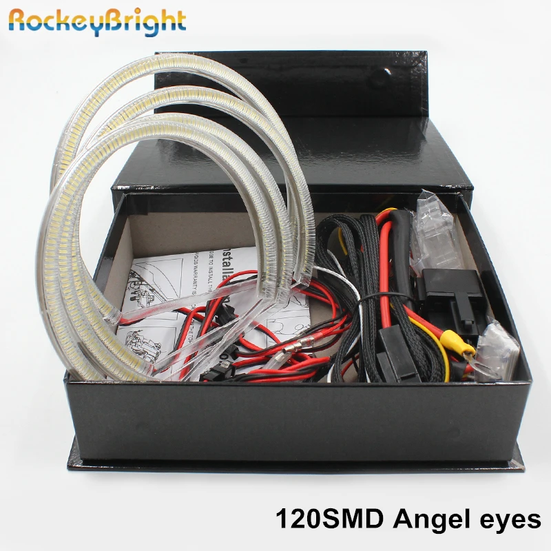 Rockeybright 4*131 мм e36 e38 e39 halo ring SMD комплект светодиодов глаза ангела 120smd Светодиодные