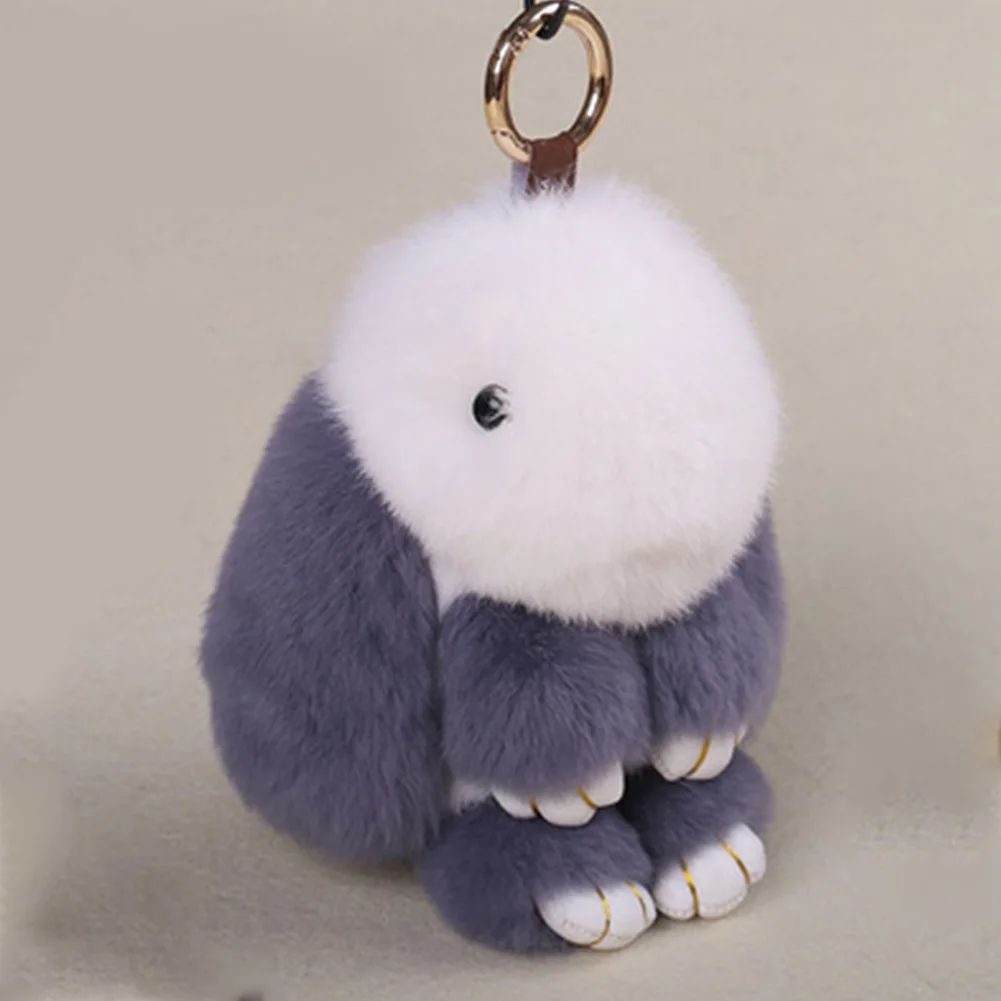

Fashion Lovely Cute Artificial Fluffy Bunny Rabbit Fur Key Chain Ring For Phone Car Pendant Handbag Bag