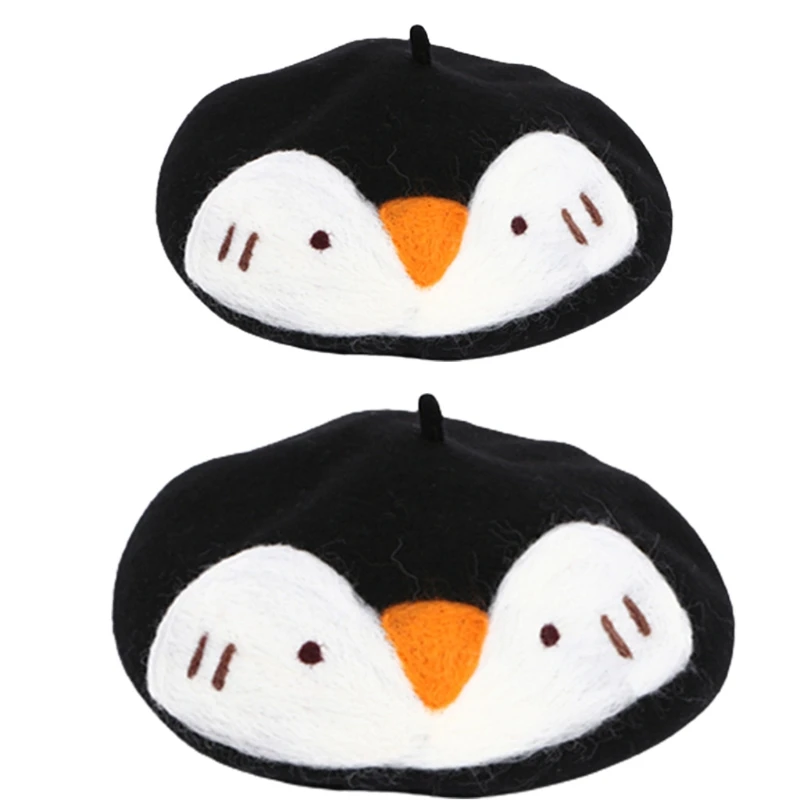 

Cute Beret Penguin Shape Beanie Parent-Child Painter Hat Outdoor Activities