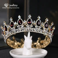 cc large crown round tiara hairband headpiece wedding hair accessories for women jewelry engagement headdress queen crowns yq20