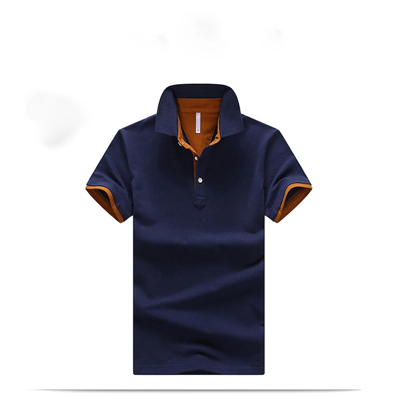 Летняя однотонная дышащая рубашка поло с коротким рукавом Повседневная