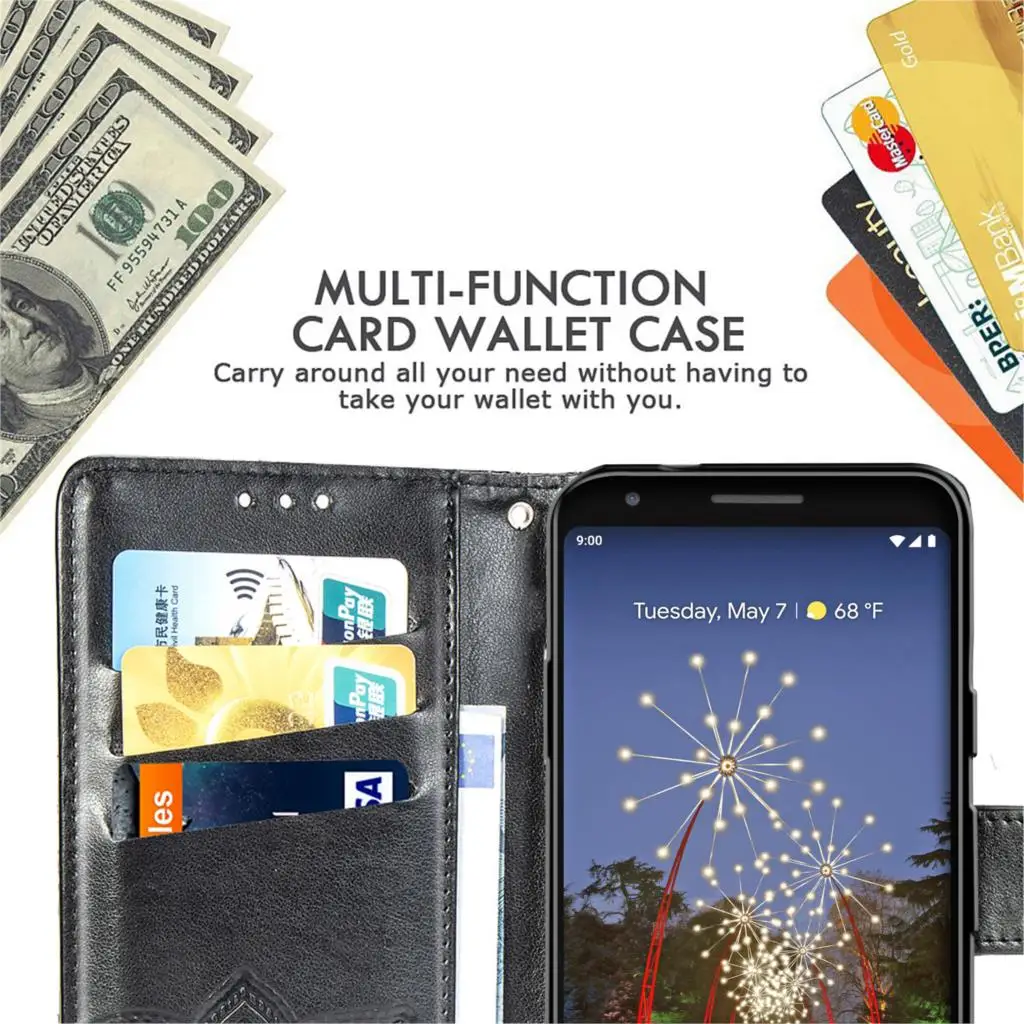 Роскошный чехол кошелек из искусственной кожи Google Pixel 3a Pixel3a XL 3aXL 360