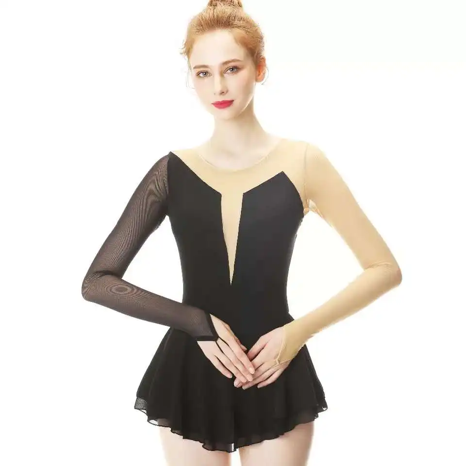 Детское женское платье для катания на коньках с длинным рукавом|Бальные танцы| |