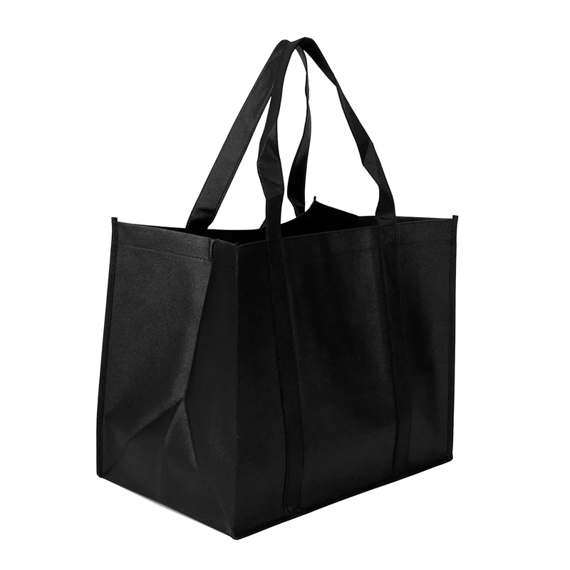10 Pieces Heavy Duty Kitchen Reusable Grocery Bags Durable Shopping Tote with Handle Stands Upright Foldable (Black) | Дом и сад