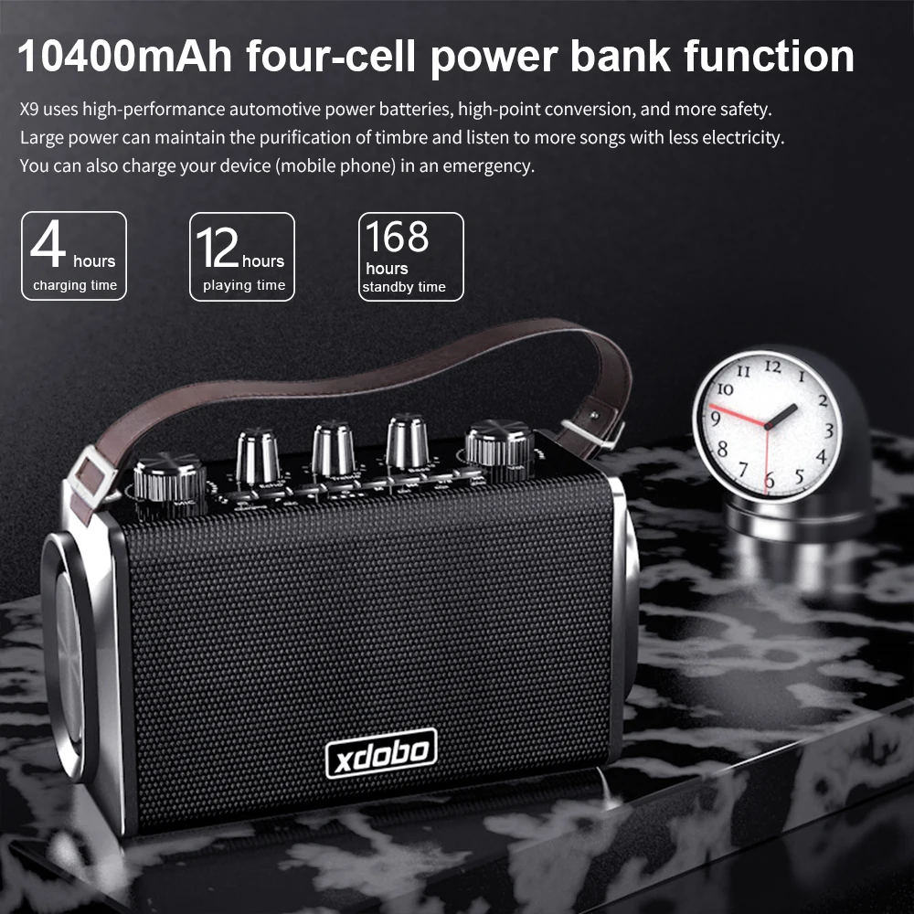 Портативные Bluetooth-колонки XDOBO X9 Беспроводные водонепроницаемые колонки с басами
