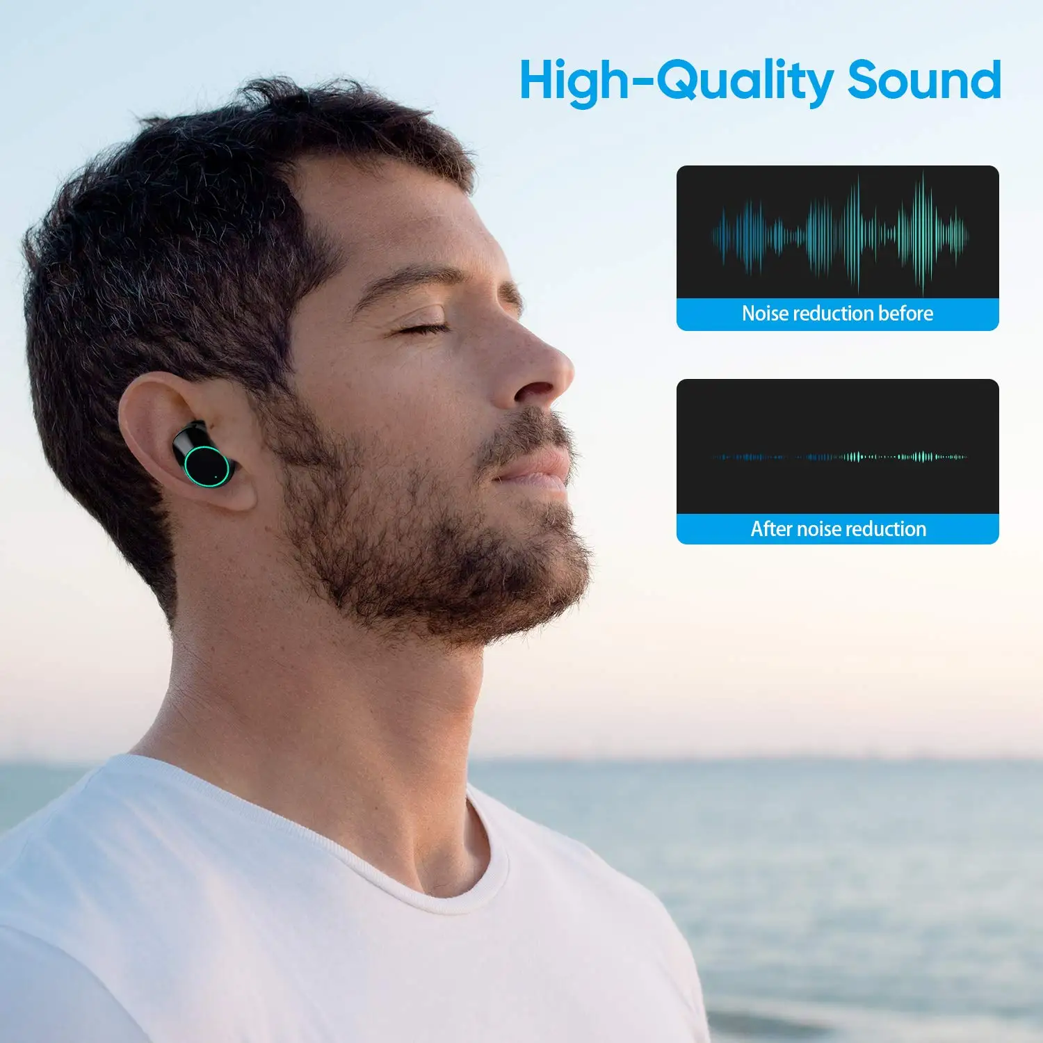 Беспроводные наушники, Bluetooth наушники, спортивные наушники, беспроводные наушники-вкладыши, басовые наушники для Redmi Xiao, huawei, samsung, Iphonexr, 7, 8