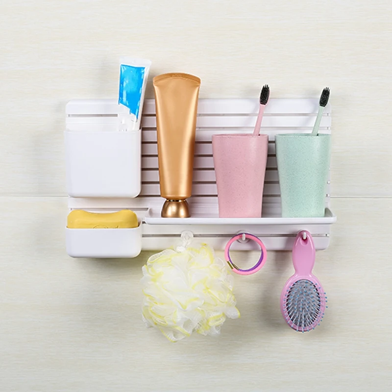 Липкий настенный стеллаж для хранения креативная коробка пластиковая отделка