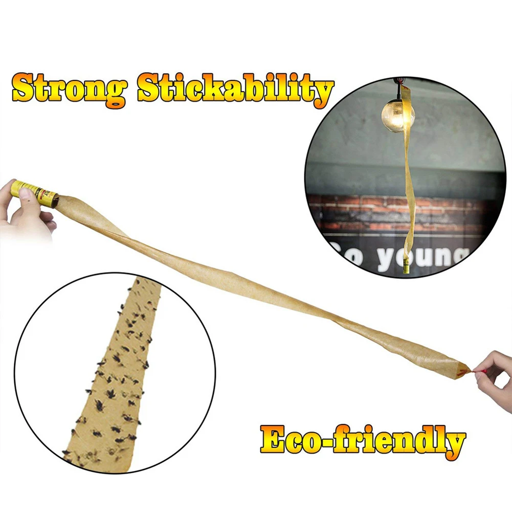 Новинка 1/4 рулона Fly липкий Бумага полосы комаров убийца мухоловка ловушка лента