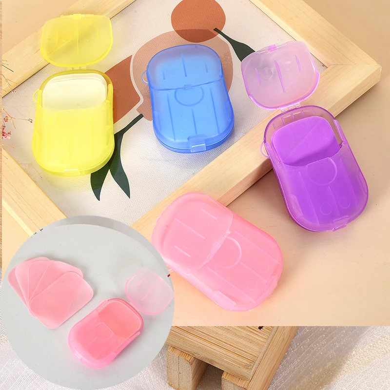 

20PCS paper soap Disposable Soap Paper Travel Soap Paper Washing Hand Bath Clean Scented Slice Sheets Mini Paper Soap 6 colors
