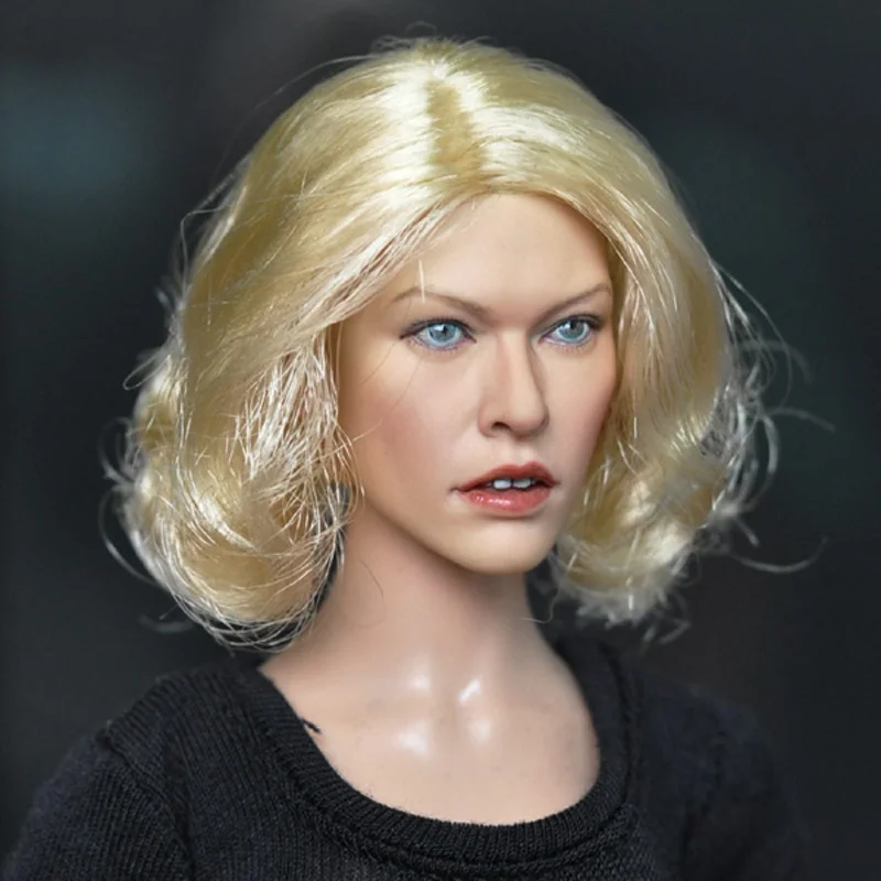 

KUMIK 1/6th 13-89 Mila Short Golden Hair Female Head Sculpture Fit 12" PH HT Action Figure