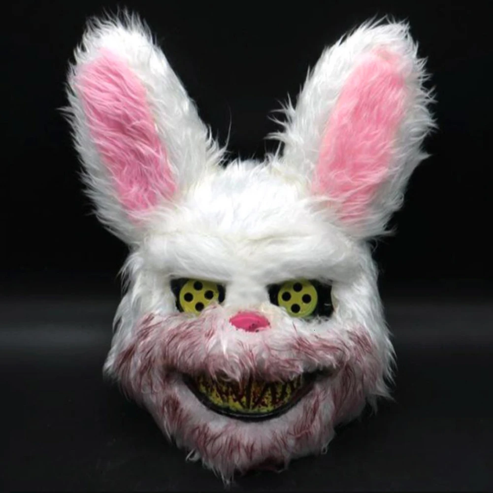Хэллоуин злой плюшевый кролик маска призрак Искусственный Кролик головной убор