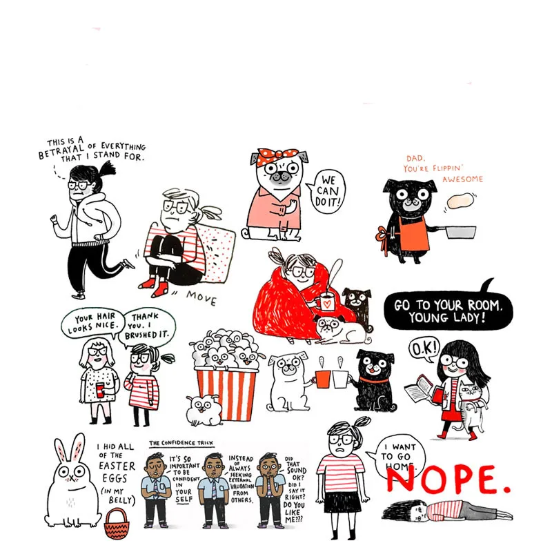 

13pcs Girl and dog Stickers Crafts And Scrapbooking stickers book Student label Decorative sticker DIY Stationery