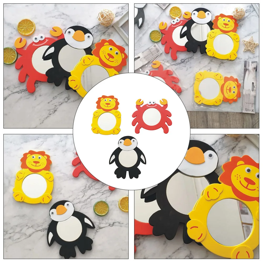 

3Pcs Animal Shaped Mirror Children Performance Mirror Mirror (Random Style)