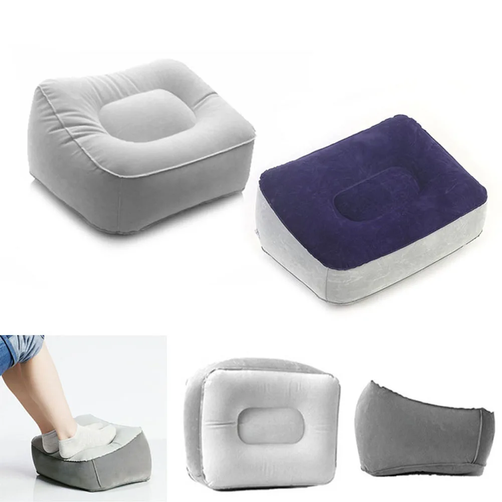 Portable Inflatable Foot Rest Pillow Household Cushion PVC Air Travel Office Home Leg Up Footrest Ottoman Relaxing Feet Tool