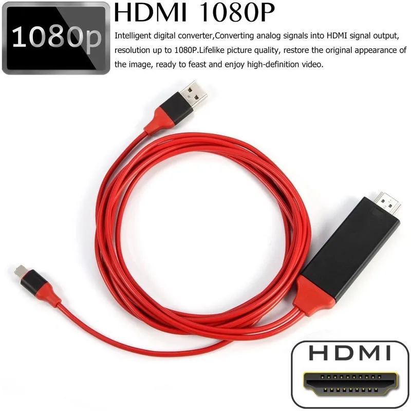 8 Pin к HDMI кабель HD ТВ цифровой av-адаптер Lightning 2 м USB HDMI 1080P умная розетка конвертер кабель для Apple ТВ для IPhone HD Plug and Play